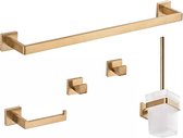 Vips toilet accessoire set 5-delig geborsteld goud
