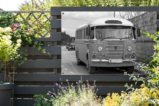 Affiche de jardin - Toile de jardin - Affiches extérieures - Bus Vintage à Malte - noir et blanc - Posters de jardin cm - Jardin