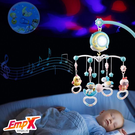 Muziekmobiel met laser - Baby muziekmobiel - Inclusief speelgoed! - Met... |