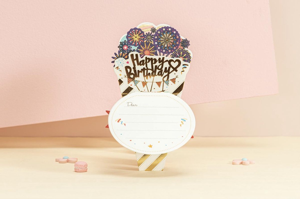 3D Verjaardagskaart Microfoon felicitatie uitnodiging