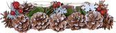 Kerststuk Theelicht houder kerst - Snowflake | 15 x 10 x 30 cm | Decoratieve en goed gevulde kerststuk waxinelicht houder gemaakt van natuurlijke materialen met sneeuw effect | Wit