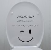 WC sticker - Houd mij Fris en Clean - Zwart - Toilet sticker