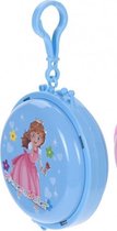 opbergdoosje sleutelhanger prinses 8 cm blauw