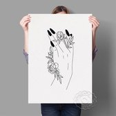 Flower Hand Abstract Print Poster Wall Art Kunst Canvas Printing Op Papier Met Waterproof Inkt 50x70cm Multi-color