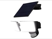 LIVARNO HOME® LED-solarschijnwerper - Geïntegreerde bewegingsmelder met schemersensor Kenmerken: 2 apart draai- en zwenkbare schijnwerpers Spatwaterdicht (IP44)