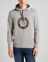Lee Hoodie Grey Mele Mannen Sweatshirt - Maat XL - Katoen - Grijs - Trui