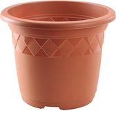 Bloempot/plantenpot rond terra cotta kunststof diameter 29 cm - Hoogte 23,5 cm - Buiten gebruik