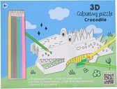 3D inkleurpuzzel krokodil