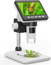 HN® LCD digitale microscoop | 4,3 inch 50X-1000X vergroting zoom | HD 1080P 2 megapixel 2600 mAh oplaadbare batterij USB-microscoop met 8 verstelbare LED-lampjes cameramicroscoop