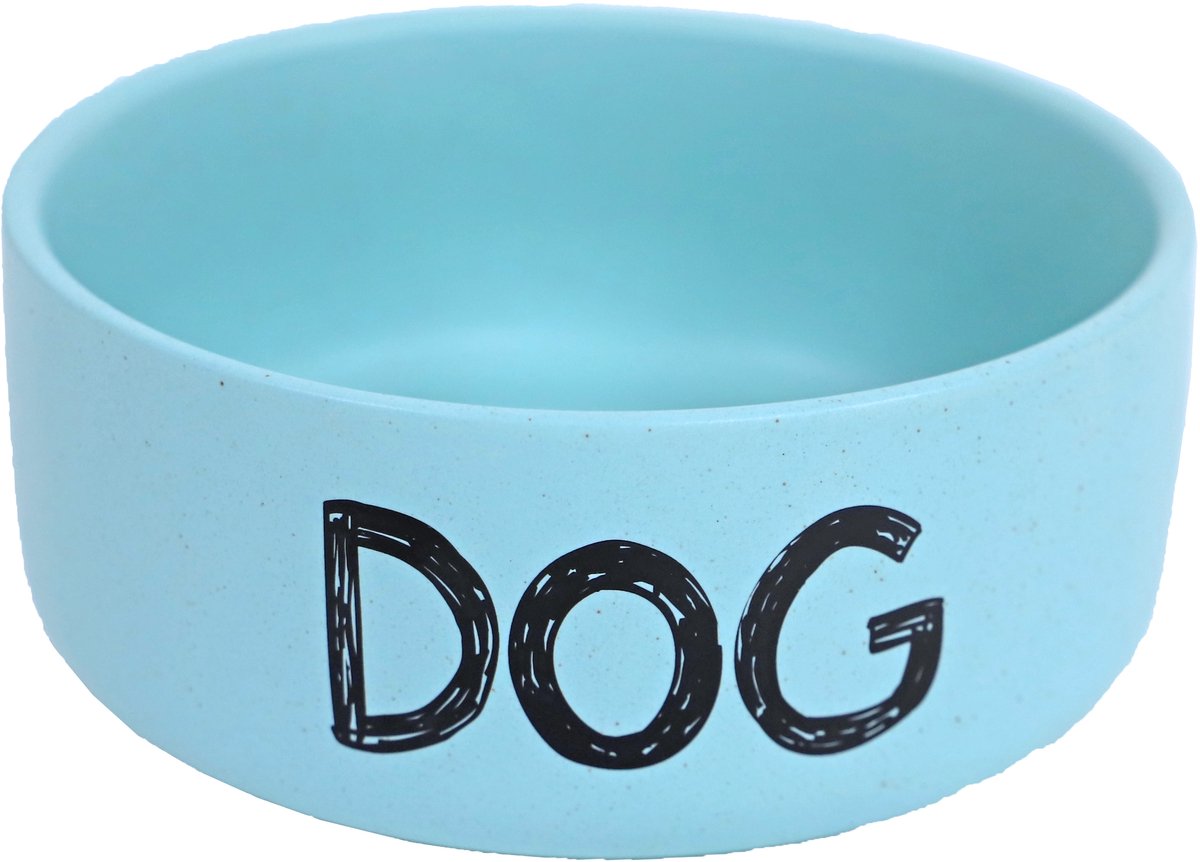 Boon eetbak steen DOG mat mintblauw, 16 cm.