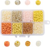 Kralen | Kralen set voor sieraden maken - 8 Kleuren Geel/Oranje - 4mm - Glas Zaad Kralen - Kit voor Sieraden Maken - 6/0 Rocaille - DIY - Volwassenen - Kinderen - Kralenset - Seed Beads - Cadeau - MAIA Creative