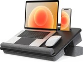 HN® Laptopkussen met handgreep en kussen | klearlook, draagbare laptoptafel / lapdesk met polssteun & groeven & tas | laptoponderlegger in hoogte verstelbaar