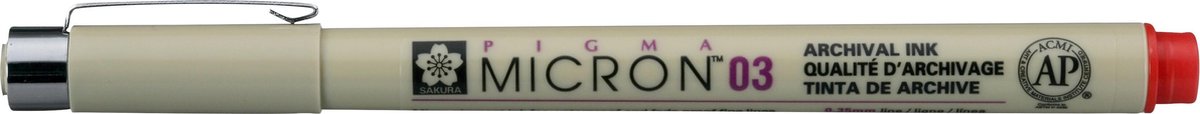 Sakura Pigma Micron 03 pen rood