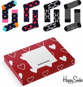 Happy Socks heren sokken giftbox | 4-pack | I Love you! |  41-46 | 4 paar Happy Socks + verpakking van King of Socks - Valentine editie | Valentijnsdag voor mannen cadeau