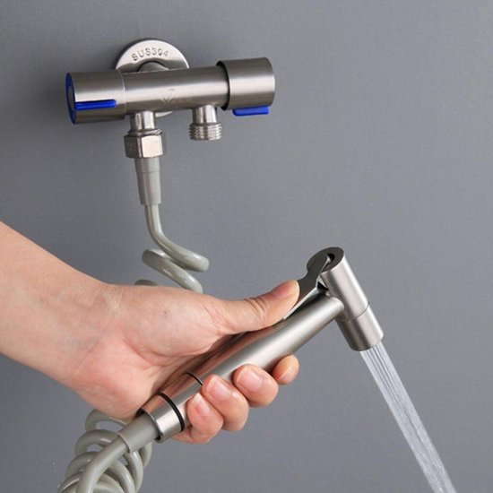 Premium Toilet Bidet - Badkamer Accessoires - Toiletdouche - Toilet Spoeler - Handdouche Voor In De WC - Zilver - Merkloos