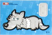 3D-puzzel wolf junior 10,5 cm karton grijs 7 stukjes