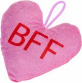 knuffelhartje BFF meisjes 12 x 13 cm pluche roze