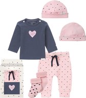 Noppies cadeauset (5delig) Roze Blauw met hartjes - Maat 56