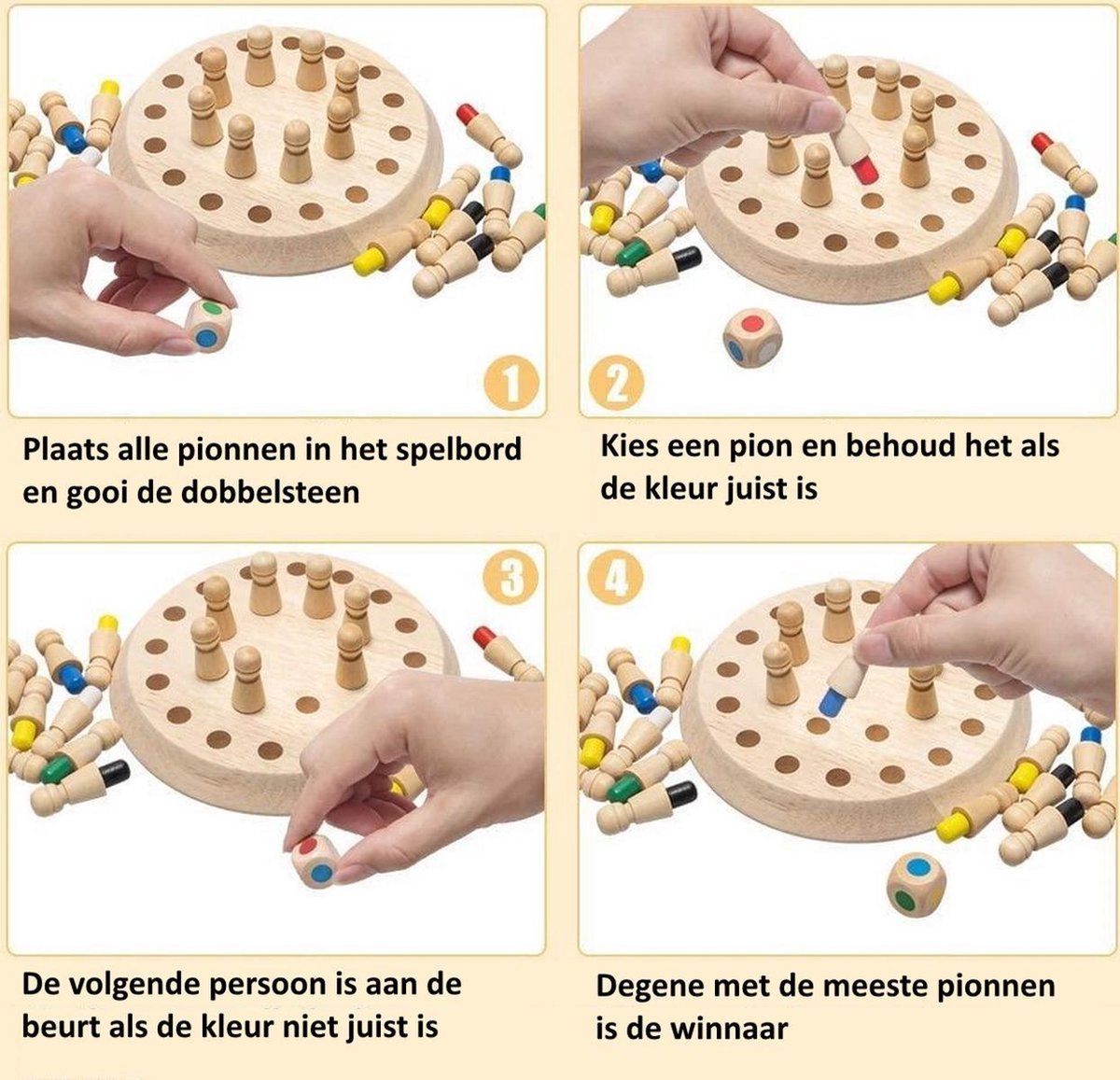WoodyDoody Breinbreker Spelletjes 4 Jaar EXTRA LARGE VARIANT - Educatief Spel - Kinderspellen Schaakspel Bordspel Kinderen 3 Jaar Houten Puzzel - Montessori Speelgoed - Educatief Speelgoed 4 Jaar – Houten Speelgoed - Educatief Spel - Kinderspeelgoed — afbeelding 6