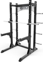 Evolve Fitness HR208 - Squat Rack / Squat Rek / Half Rack Krachtstation - Commercieel gebruik of Professionele Home Gym - Duurzaam Frame - Volledig Verstelbaar - Pull-Up Bar - 1000KG Belastbaar - 8 Opslagpinnen - Goede Garantievoorwaarden