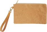 Faux Leather clutch 21 x 18 cm lichtbruin