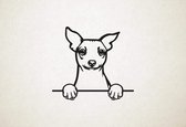 Amerikaanse naakthond - American Hairless Terrier - hond met pootjes - XS - 24x26cm - Zwart - wanddecoratie