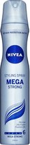 Nivea Haarspray Stylingspray Mega Strong - Extreme Hold - Sterkte nr. 6 - 24 uur Fixatie - 2 x 250 ml