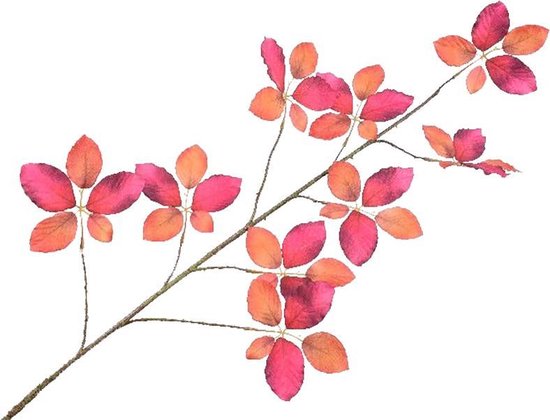 Silk-ka Kunstbloem-Zijden Bloem-Bladtak Oranje-Roze 114 cm