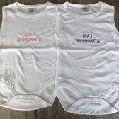 WDLS- Baby-Romper-opa's vriendinnetje- 2 pack romper -bedrukt rompertje-86/92