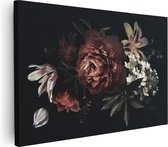 Artaza Canvas Schilderij Bloemen Op Een Zwart Achtergrond - 60x40 - Foto Op Canvas - Canvas Print