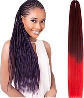 X-Pression Ultra Braid Best Quality - Vlechthaar- Ombre Zwart/Rood - Black/Red - Synthetisch haar