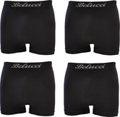 Belucci heren boxershorts set van 4 stuks zwart maat S