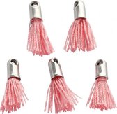 tassels 10 mm 5 stuks roze