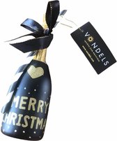 By Roon - Vondels kerstboomversiering - Luxe Champagne fles - Zwart - Kerstboom hangers - Kerstballen - Kerst - Uniek Cadeau - Uniek Cadeau - Sjieke kerstboom versiering -voor de boom in de t