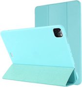 TPU horizontale flip lederen hoes met drie opvouwbare houder voor iPad Pro 12.9 2021/2020/2018 (groen)