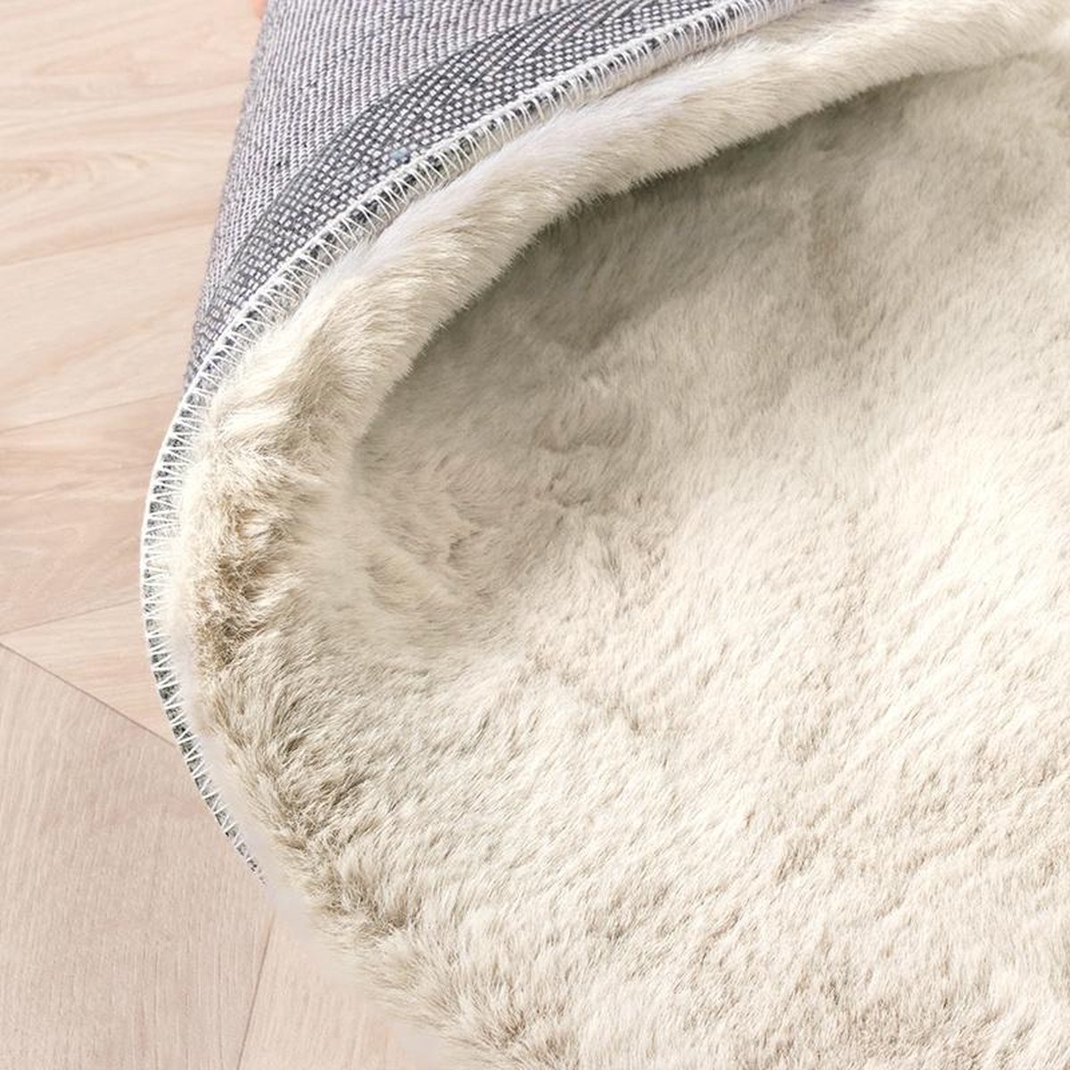 Dream - Shaggy Tapis à poils longs de luxe - Beige - Rond