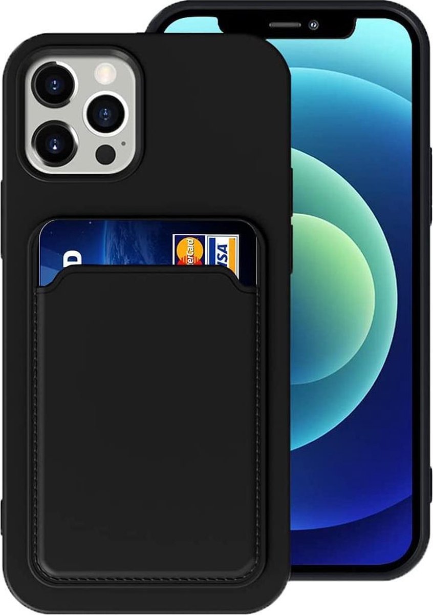 Hoesje met Pasjeshouder geschikt voor iPhone 13 Pro - Zwart
