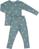 Trixie Pyjama Whippy Weasel Lang Junior Katoen Blauw/geel Mt 140