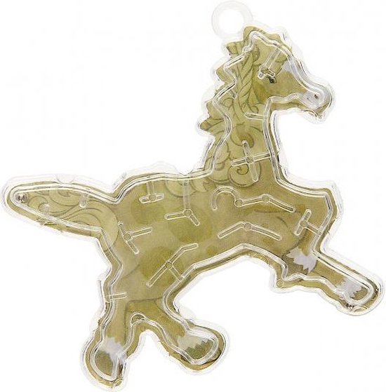 Afbeelding van het spel geduldspel doolhof paard junior 6 x 7 cm geel