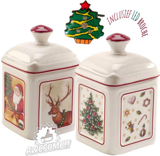 Villeroy & Boch 2 pots en porcelaine Toy's Delight 200 ml. COMPREND 1 x  broche d'arbre... | bol.com
