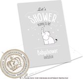 FBS003 Babyshower uitnodigingen 8 stuks - invul kaarten - uitnodiging - babyshower kaarten -Gender reveal - Kraamfeest - Babyshower invites - FBS003
