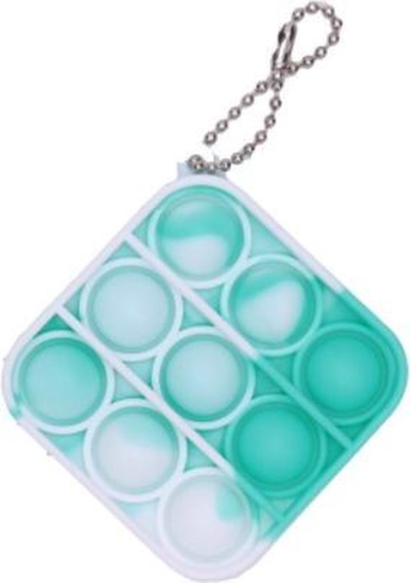 Fidget toys Pop it Sleutelhanger Marble groen en wit