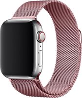 Milanees Geschikt voor Apple watch 1/2/3/4/5/6/7/SE 38mm / 40mm RVS - Rose Goud- met een stevige magneetsluiting gemaakt van rvs