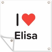 Tuin poster I love - Elisa - Meisje - 200x200 cm - Tuindoek