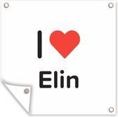 Tuin poster I love - Elin - Meisje - 200x200 cm - Tuindoek
