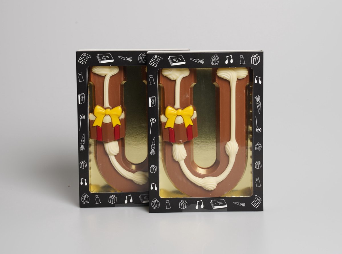 Luxe Gedecoreerde Melk Chocolade Letter U - 20 x 240 Gram — cadeau in Eten & Drinken - foto 4