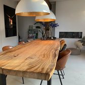 Woodlovesyou&more - Boomstamtafels - Suarhout - afmeting 250x90cm inclusief stalen U-onderstel