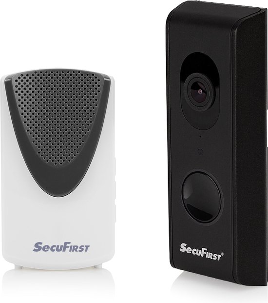 SecuFirst DID701BB+ Slimme Video deurbel met camera met draadloze gong Zwart - 1080P + Samsung 128GB opslag