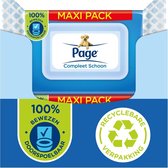 Page vochtig toiletpapier - Compleet Schoon maxi - 100% doorspoelbaar vochtig wc papier - voordeelverpakking - 74 X 6 stuks (= 444 doekjes)