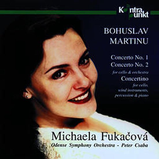 Michaela Fukacova, met donker haar en rode lippen, met de tekst 'Bohuslav Martinů' en 'Michaela Fukacova'.